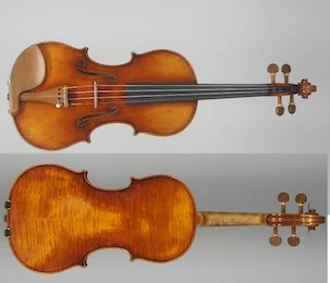 Front and back of violin by Ming Xiang Zhu.